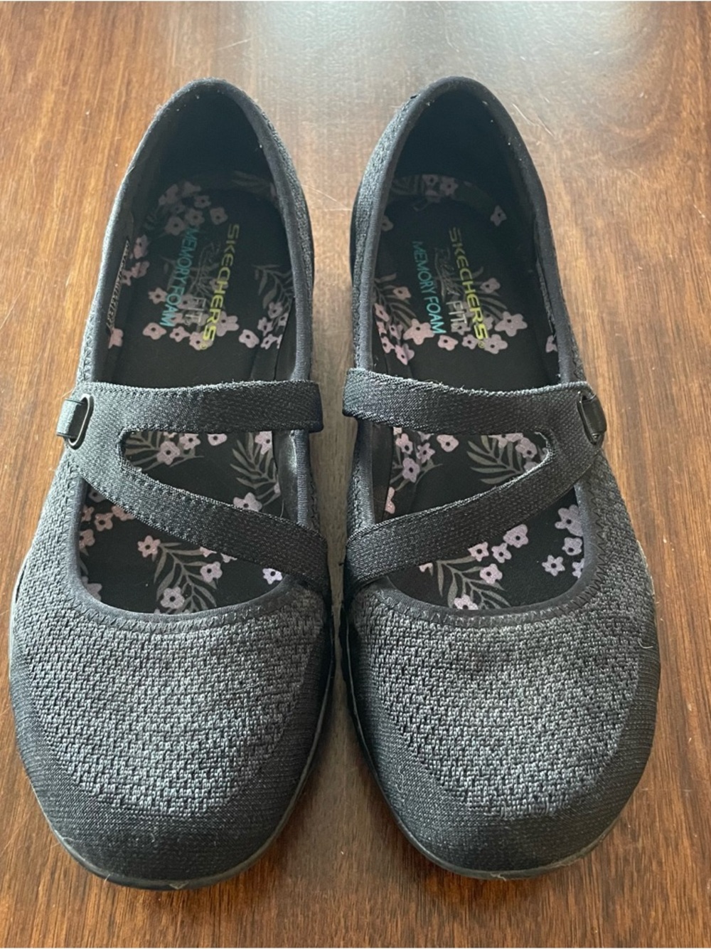 Skechers Black Mary Jane Slip On Flats size 7.5 womens